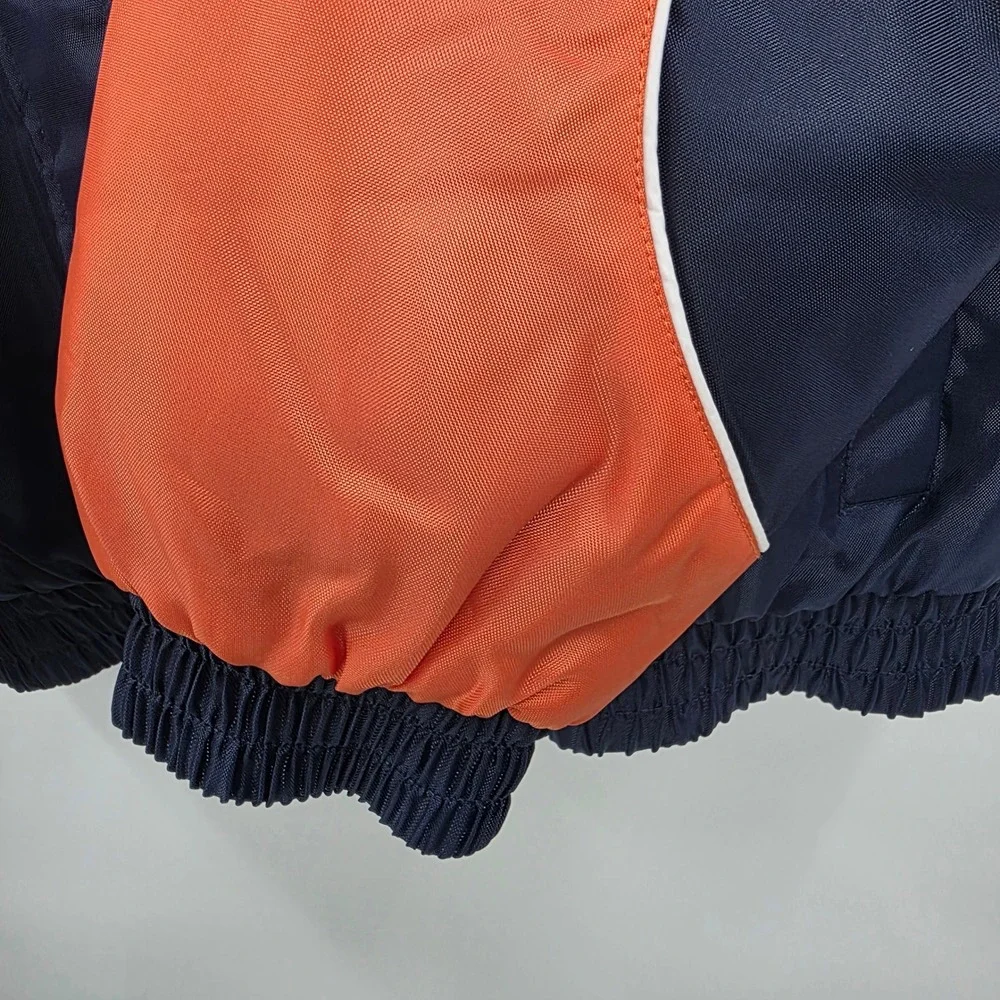 VINTAGE 90S ILLINOIS FIGHTING ILLINI PUFFER JACKET MENS LARGE BLUE ORANGE NEW!!